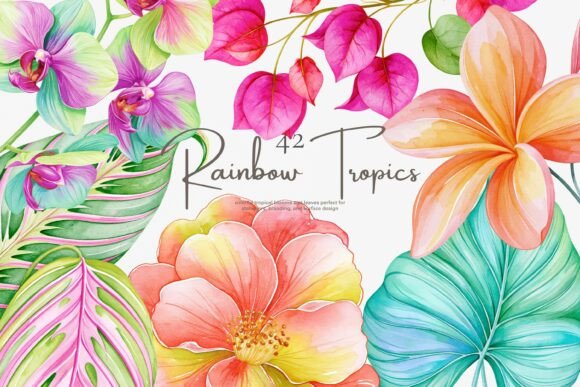 Download Tropical Flower Clipart Set - Flower Collection