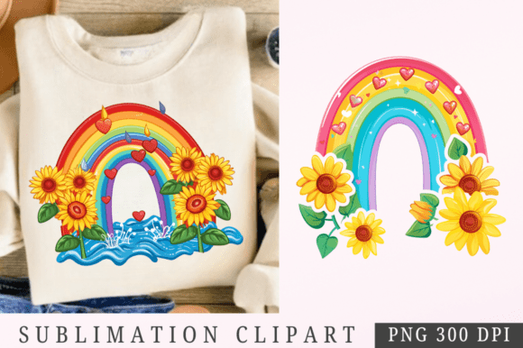 Download Rainbow Sunflower PNG Clipart Design - Flower Collection