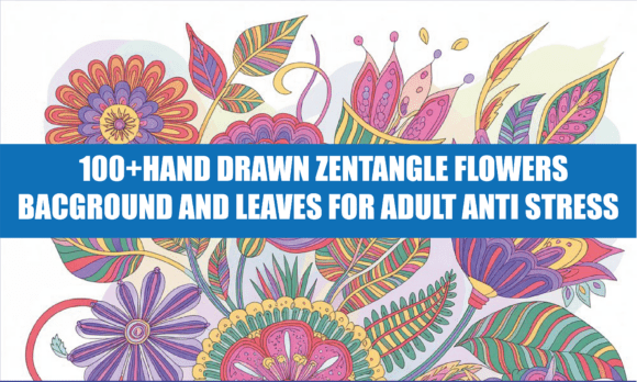 Download Hand Drawn Zentangle Flowers Bacgrou P-4 - Flower Collection
