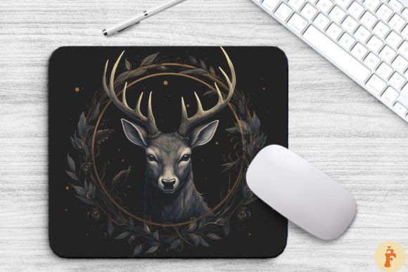 Download Vintage Mysticism Deer Mouse Pad - Mysticism Collection