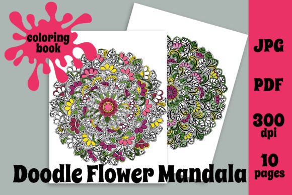 Download Doodle Flower Mandala Coloring Book - Flower Collection