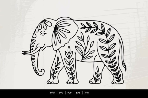 Download Boho Elephant Line Art SVG - Line art Collection