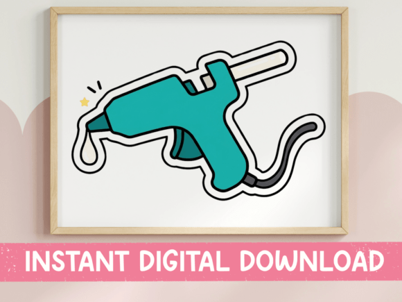 Download Hot Glue Gun Craft Sticker Design - Premium Resources