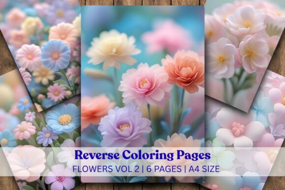 Download Flowers Vol 2 Reverse Coloring Pages - Flower Collection