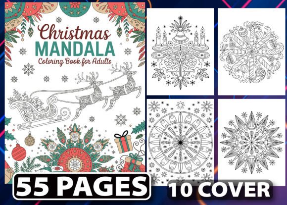 Download 55 Christmas Mandala Coloring Pages KDP - Mandala coloring pages Collection