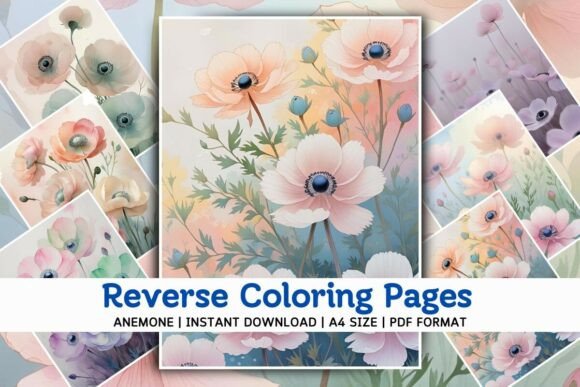 Download Anemone Flowers Reverse Coloring Pages - Flower Collection