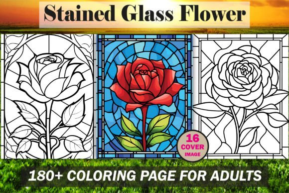 Download Stained Glass Flower Coloring Book - KDP - Flower Collection