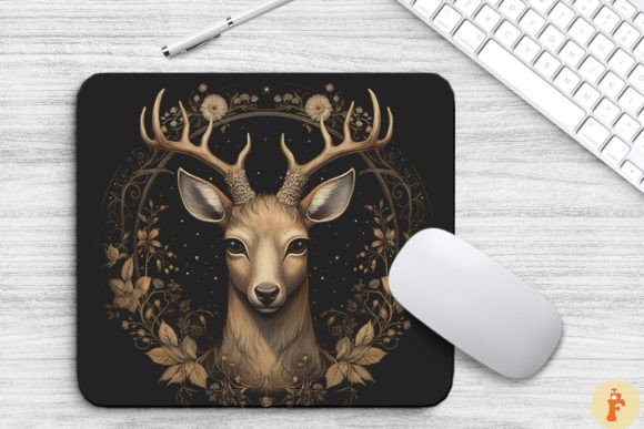 Download Vintage Mysticism Deer Mouse Pad - Mysticism Collection