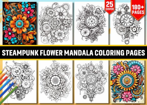 Download Steampunk Flower Mandala Coloring Pages - Flower Collection