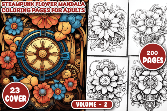 Download Steampunk Flower Mandala Coloring Pages - Flower Collection