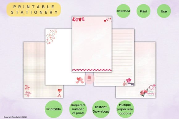Download Printable Stationery Papers Valentine - Premium Resources