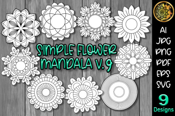 Download Simple Flower Mandala Set-9 - Flower Collection