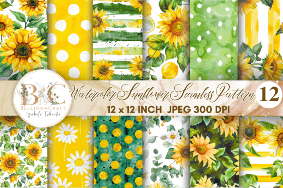 Download Watercolor Sunflower Seamless Pattern - Flower Collection