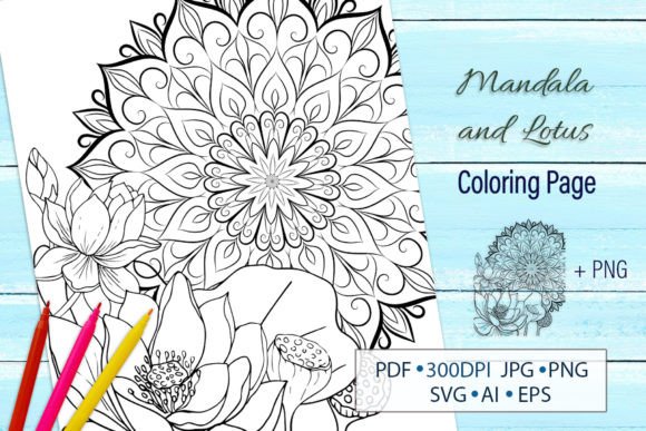 Download Coloring Mandala and Lotus Flowers - Flower Collection
