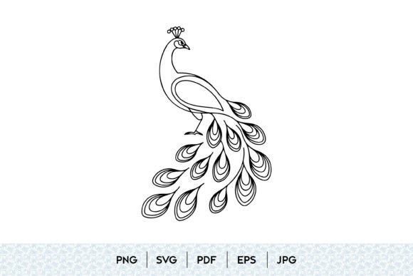 Download Peacock Line Art SVG - Line art Collection