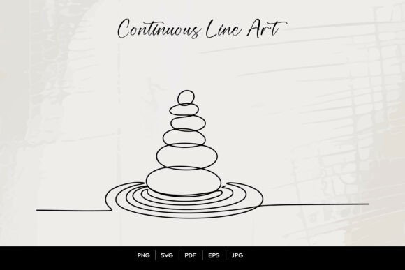 Download Minimal Zen Stone Line Art SVG File - Line art Collection