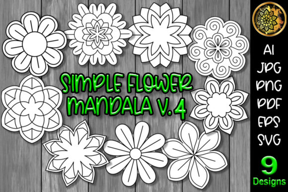 Download Simple Flower Mandala Set-4 - Flower Collection