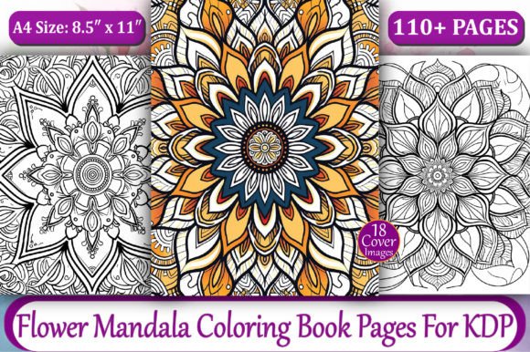 Download Flower Mandala Coloring Book Pages - KDP - Flower Collection