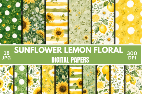 Download Summer Sunflower Patterns, Digital Paper - Flower Collection