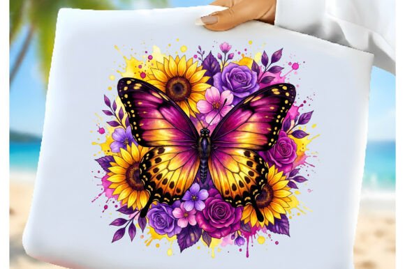 Download Purple Rose Butterfly Sunflower PNG - Flower Collection