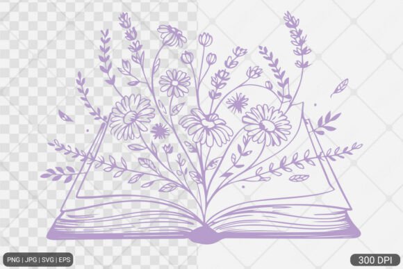 Download Floral Book PNG SVG | Book with Flowers - Flower Collection