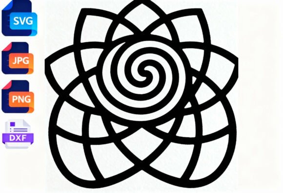 Download Geometric Flower Mandala SVG DXF PNG JPG - Flower Collection