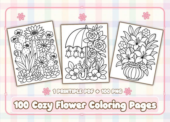 Download 100 Cozy Flower Coloring Pages for Adult - Flower Collection