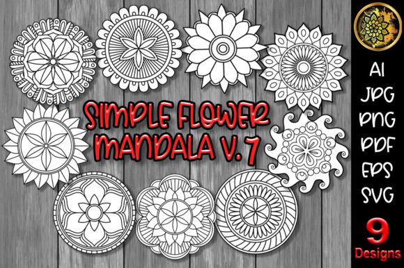 Download Simple Flower Mandala Set-7 - Flower Collection