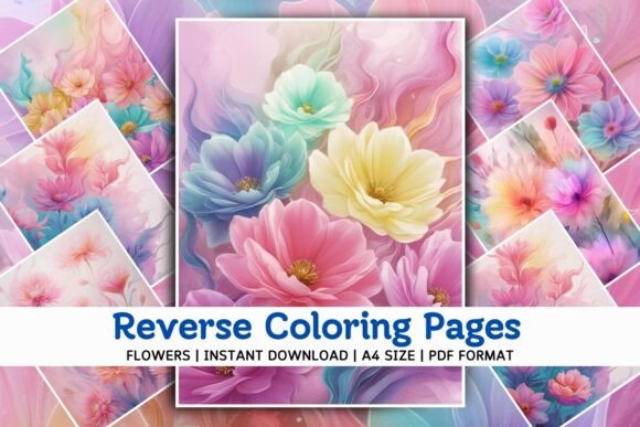 Download Pastel Flowers Reverse Coloring Pages - Flower Collection