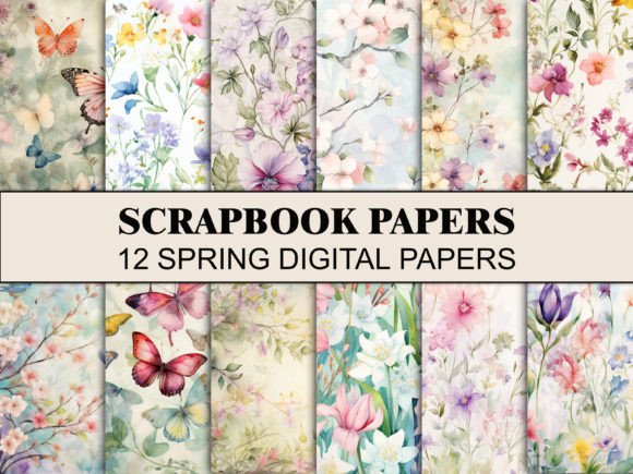 Download Spring Flowers Scrapbook Paper Pattern - Flower Collection