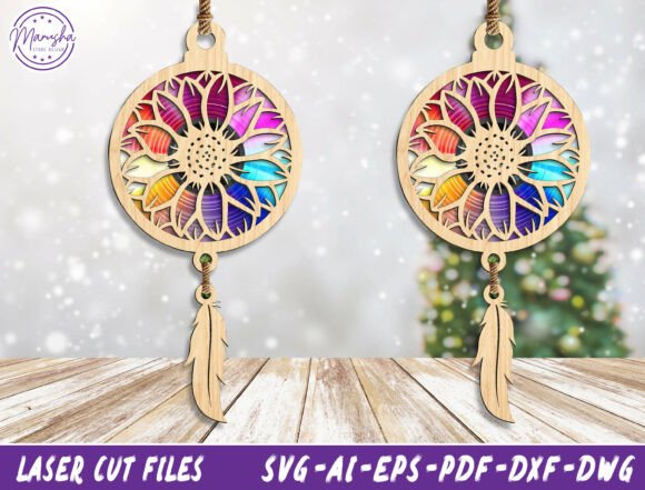 Download Sunflower Dreamcatcher 3D Layered Svg - Flower Collection
