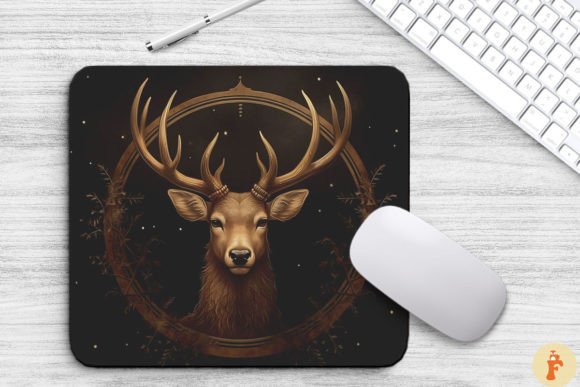 Download Vintage Mysticism Deer Mouse Pad - Mysticism Collection